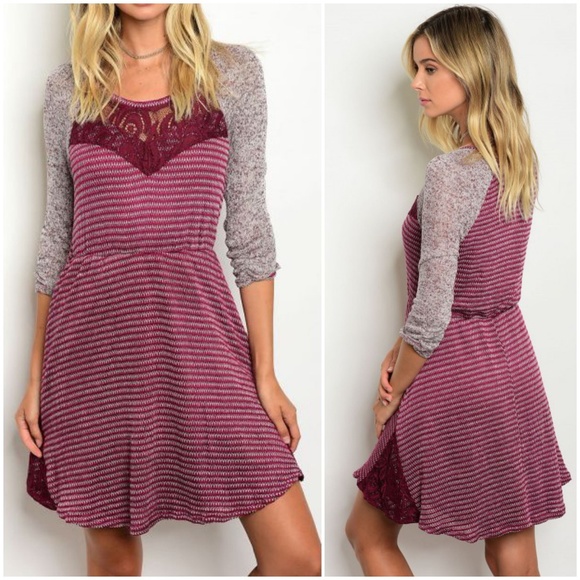 Dresses & Skirts - Burgundy Sweater Dress